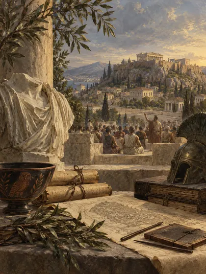 Symbolic literary illustration for Aristotle