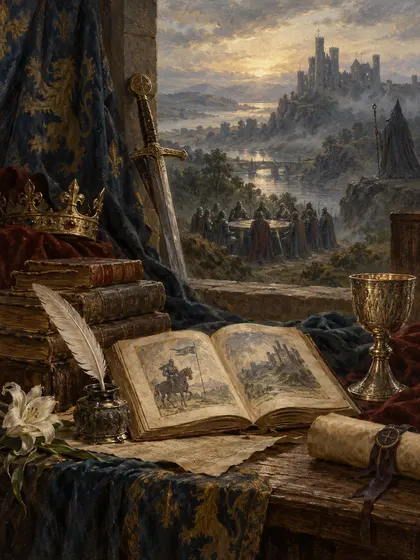 Symbolic literary illustration for Sir James Knowles Sir Thomas Malory