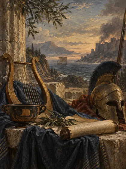 Symbolic literary illustration for Homer