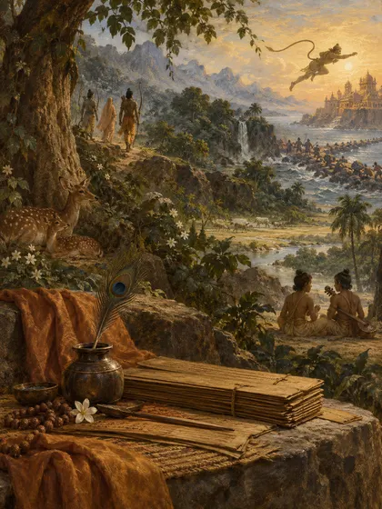 Symbolic literary illustration for Valmiki