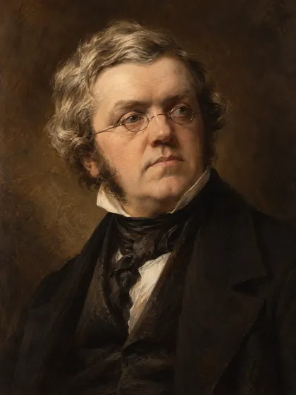 Artistic interpretation of William Makepeace Thackeray