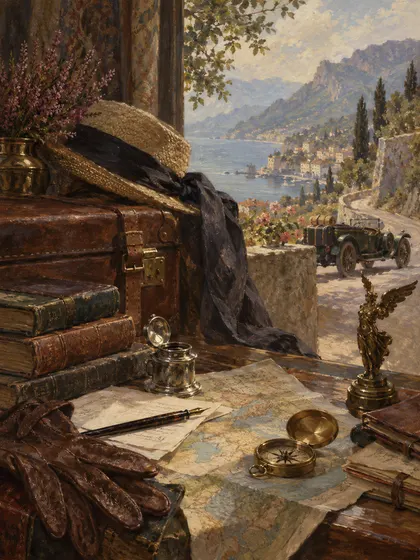 Symbolic literary illustration for C. N. Williamson A. M. Williamson