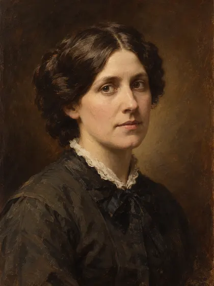 Artistic interpretation of Louisa May Alcott