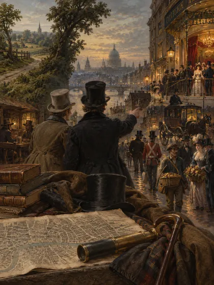 Symbolic literary illustration for active 1816-1830 John Badcock Pierce Egan