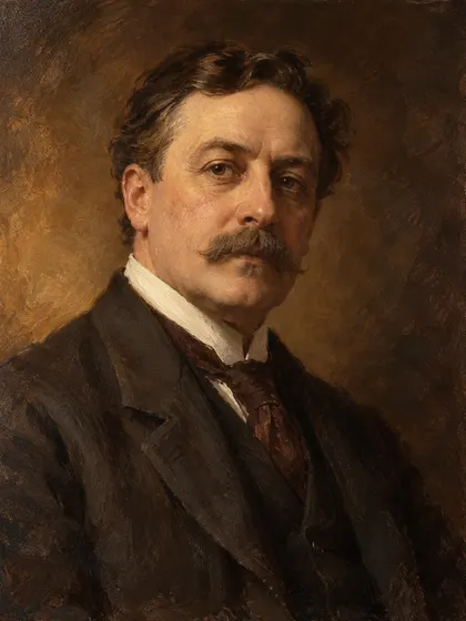 Artistic interpretation of Fergus Hume