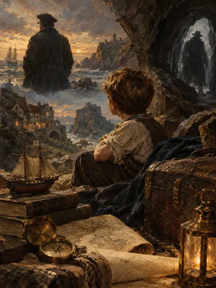 Symbolic literary illustration for H. B. Drake